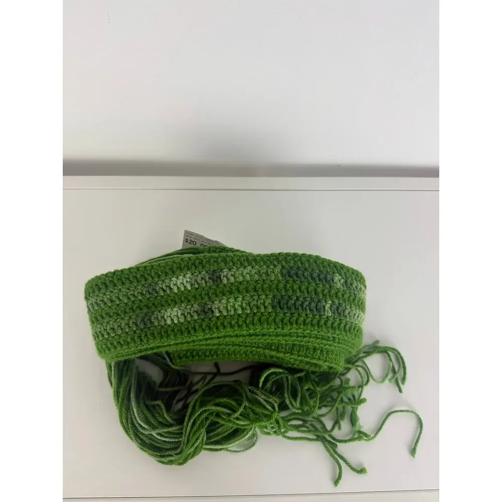 NWT Yakama Nation Native Dance Ceremonial Fringe Adult Yarn Green Sash Belt